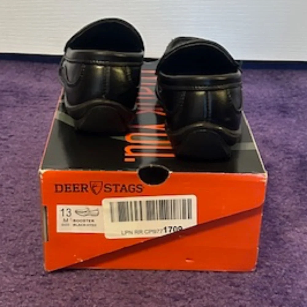 Deer Stags Boys Black Loafers -Size 13